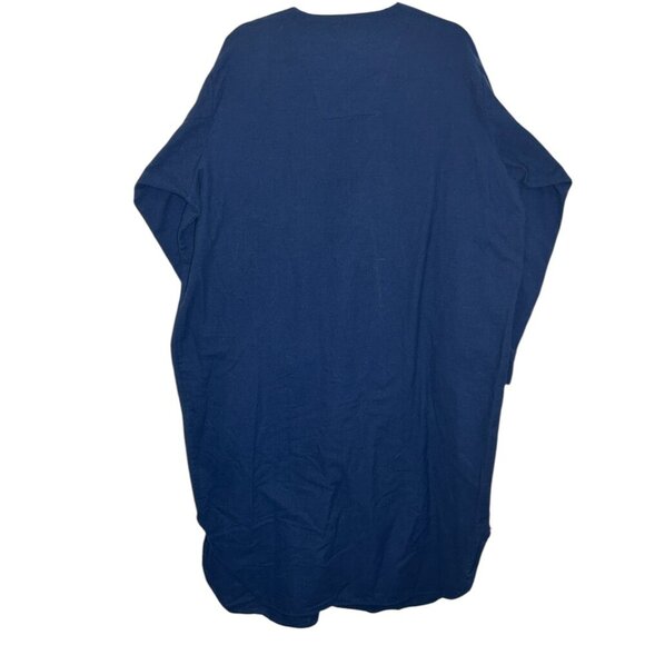 Vintage Mr Jeff Mens Pajamas Brushed Cotton Long Night Shirt Pjs Navy Blue Sz L - Picture 3 of 5